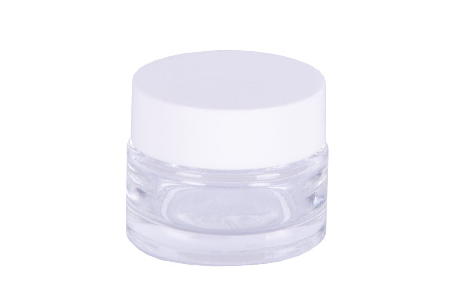 Lasipurkki mini valkoisella korkilla