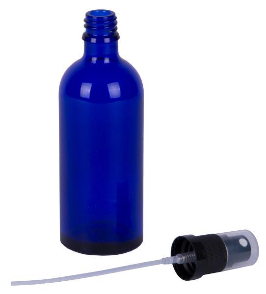 Suihkepää, musta, läpinäkyvällä korkilla